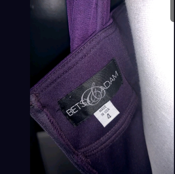 Betsy Adam Dark Plum 4 wedding prom formal dress